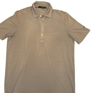 RLX Ralph Lauren Striped Polo Shirt Purple White Men's Large